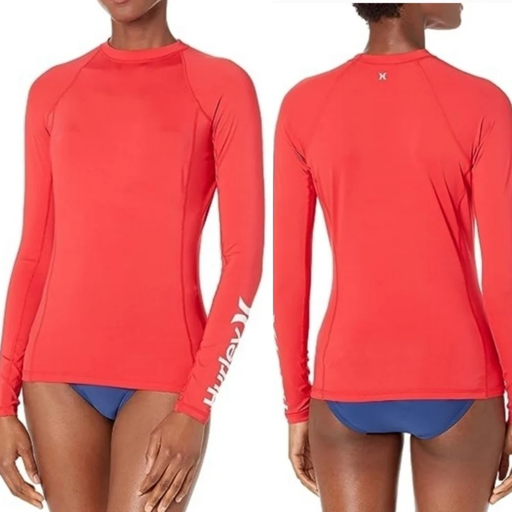 NWT HURLEY LONG SLEEVE SWIM TOP SPF 50+ SIZE XL